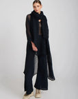 Woman Wearing Pre Order Estilo Emporio Novo Flare Pant - Black - Pants LUXAMORE