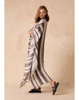 Estilo Emporio Polla Maxi Kaftan Dark Chocolate Stripe - LUXAMORE -Dress