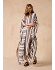 Estilo Emporio Polla Maxi Kaftan Dark Chocolate Stripe - LUXAMORE -Dress