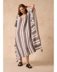 Estilo Emporio Polla Maxi Kaftan Dark Chocolate Stripe - LUXAMORE -Dress