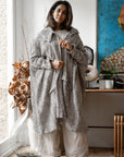 La Bottega di Brunella Cape Mantella Paloma - Sangria - LUXAMORE -Coat-La Bottega di Brunella Maglia Europa Fossil - Campagna linen top garments, designed and handcrafted in Italy. Shop La Bottega di Brunella Linen Tops at Luxamore