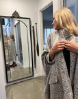 La Bottega di Brunella Cape Mantella Paloma - Sangria - LUXAMORE -Coat-La Bottega di Brunella Maglia Europa Fossil - Campagna linen top garments, designed and handcrafted in Italy. Shop La Bottega di Brunella Linen Tops at Luxamore