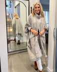 La Bottega di Brunella Cape Mantella Paloma - Sangria - LUXAMORE -Coat-La Bottega di Brunella Maglia Europa Fossil - Campagna linen top garments, designed and handcrafted in Italy. Shop La Bottega di Brunella Linen Tops at Luxamore