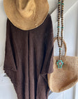 La Bottega di Brunella Linen Dress Fausta Garzata - Chocolate