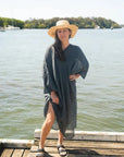 La Bottega di Brunella Linen Dress Fausta Garzata - Lava LUXAMORE