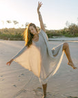 La Bottega di Brunella Linen Dress Vestito Fausta Garzata - Natural - LUXAMORE -Dress-