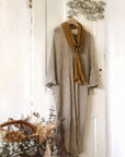 Woman Wearing La Bottega di Brunella Linen Dress Vestito Fausta Campagna - Natural - Dress LUXAMORE