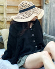 La Bottega di Brunella Top Camicia Zolla - Garzata Nero - LUXAMORE -Tops-La Bottega di Brunella Camicia Zolla – Nero handcrafted linen tops made in Italy. Ethically woven with natural fibers. Explore La Bottega di Brunella’s linen tops.
