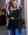 La Bottega di Brunella Top Maglia Bonta - Campagna Nero - LUXAMORE -Tops-La Bottega di Brunella Maglia Bontà – Nero handcrafted linen tops made in Italy. Ethically woven with natural fibers. Explore La Bottega di Brunella’s linen tops.