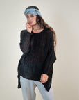 La Bottega di Brunella Top Maglia Bonta - Campagna Nero - LUXAMORE -Tops-La Bottega di Brunella Maglia Bontà – Nero handcrafted linen tops made in Italy. Ethically woven with natural fibers. Explore La Bottega di Brunella’s linen tops.