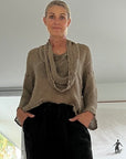 La Bottega di Brunella Top Maglia Delusa - Campagna Fossil - LUXAMORE -Tops-La Bottega di Brunella Maglia Delusa - Campagna linen top garments, designed and handcrafted in Italy. Shop La Bottega di Brunella Linen at Luxamore.