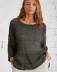 La Bottega di Brunella Top Maglia Europa - Campagna Fossil - LUXAMORE -Tops-La Bottega di Brunella Maglia Europa Fossil - Campagna linen top garments, designed and handcrafted in Italy. Shop La Bottega di Brunella Linen Tops at Luxamore