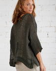 La Bottega di Brunella Top Maglia Europa - Campagna Fossil - LUXAMORE -Tops-La Bottega di Brunella Maglia Europa Fossil - Campagna linen top garments, designed and handcrafted in Italy. Shop La Bottega di Brunella Linen Tops at Luxamore