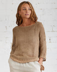 La Bottega di Brunella Top Maglia Europa - Campagna Naturale - LUXAMORE -Tops-La Bottega di Brunella Maglia Europa Naturale - Campagna linen top garments, designed and handcrafted in Italy. Shop La Bottega di Brunella Linen Tops.