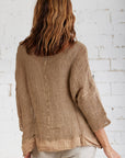 La Bottega di Brunella Top Maglia Europa - Campagna Naturale - LUXAMORE -Tops-La Bottega di Brunella Maglia Europa Naturale - Campagna linen top garments, designed and handcrafted in Italy. Shop La Bottega di Brunella Linen Tops.