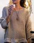 La Bottega di Brunella Top Maglia Europa - Campagna Naturale - LUXAMORE -Tops-La Bottega di Brunella Maglia Europa Naturale - Campagna linen top garments, designed and handcrafted in Italy. Shop La Bottega di Brunella Linen Tops.