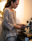 La Bottega di Brunella Top Maglia Europa - Campagna Naturale - LUXAMORE -Tops-La Bottega di Brunella Maglia Europa Naturale - Campagna linen top garments, designed and handcrafted in Italy. Shop La Bottega di Brunella Linen Tops.