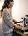 La Bottega di Brunella Top Maglia Europa - Campagna Naturale - LUXAMORE -Tops-La Bottega di Brunella Maglia Europa Naturale - Campagna linen top garments, designed and handcrafted in Italy. Shop La Bottega di Brunella Linen Tops.