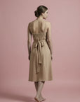Linen Dress Cross Tie Made in Italy beige LUXAMORE