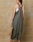 Linen Jumpsuit Made in Italy Tobacco