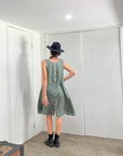 Made in Italy Cascade Linen Dress Olive - LUXAMORE -Dress-LUXAMORE Cascade Linen Dress breathable; with pockets, buttons and a longer back is a timeless wardrobe essential. Shop Italian linen dresses made in italy.