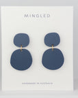 Mingled Boulder Statement Dangle Earrings - Dark Blue - LUXAMORE -Earings