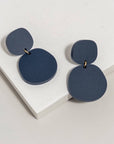 Mingled Boulder Statement Dangle Earrings - Dark Blue - LUXAMORE -Earings