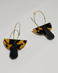 Mingled Deco Hoop - Honey Tortoise Shell and Matte Black