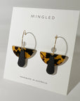 Mingled Deco Hoop - Honey Tortoise Shell and Matte Black