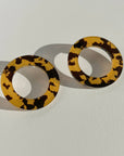 Mingled Hoop Stud Earrings - Honey Tortoise Shell - LUXAMORE -Earrings-Mingled Hoop Stud Earrings Large, modern earrings in a stylish, minimal matte black finish. These statement studs will add fun to any outfit, day or night. Handmade.