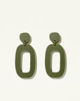 Mingled RILEY Dangle Earrings in Olive Green - LUXAMORE -Earings-Mingled RILEY Dangle Earrings are the perfect statement earrings designed for the minimalist to compliment your outfit day and night. Minimalist and modern.
