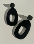 Mingled Soko Large Matte Black Statement Earrings