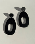 Mingled Soko Large Matte Black Statement Earrings