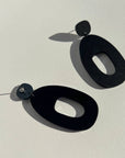 Mingled Soko Large Matte Black Statement Earrings