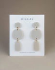 Mingled Statement Earrings - Ivory Beige Petra - LUXAMORE