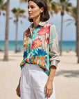 Miss Goodlife Love Palace blouse featuring one of a kind print. LUXAMORE
