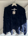 Woman Wearing Mode & Affaire Cascade Fur Coat In Ink - JACKET LUXAMORE