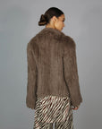 Woman Wearing Mode & Affaire Cascade Fur Coat - Portobello - jacket LUXAMORE