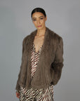Woman Wearing Mode & Affaire Cascade Fur Coat - Portobello - jacket LUXAMORE