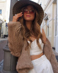 Mode & Affaire Cascade Fur Jacket In Ink - LUXAMORE -JACKET-Mode & Affaire Cascade Fur Jacket The Mode & Affaire Cascade Rabbit Fur Jacket is a sustainable and ethically crafted winter staple Shop Mode & Affaire Fur