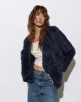 Mode & Affaire Cascade Fur Jacket In Ink - LUXAMORE -JACKET-Mode & Affaire Cascade Fur Jacket The Mode & Affaire Cascade Rabbit Fur Jacket is a sustainable and ethically crafted winter staple Shop Mode & Affaire Fur
