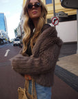 Mode & Affaire Cascade Fur Jacket - Portobello - LUXAMORE -jacket-Discover the Mode & Affaire Cascade Rabbit Fur Jacket — lightweight, ultra-soft, and ethically sourced. Perfect for AU women seeking timeless winter warmth with conscious style.