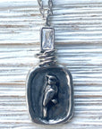 Cardinal necklace Memorial jewelry bird lover gift: Gold / 18” LUXAMORE