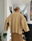Lemme Maglione Mantella Oversize in Misto Cashmere: Beige