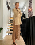 Lemme Maglione Mantella Oversize in Misto Cashmere: Beige
