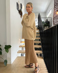 Lemme Maglione Mantella Oversize in Misto Cashmere: Beige