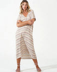 Estilo Emporio Zaza Linen Dress - Marrakesh - LUXAMORE -Dress-Estilo Emporio Zaza Linen Dress, 100% linen made in Positano. This versatile piece features chic side slits and a flattering V-neckline. Shop Linen Dresses