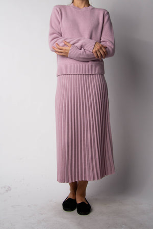 Cashmere blend pleated skirt (3D knit): Caramello