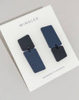 Mingled Bauhaus | Asymmetrical Earrings - Dark Blue and Black