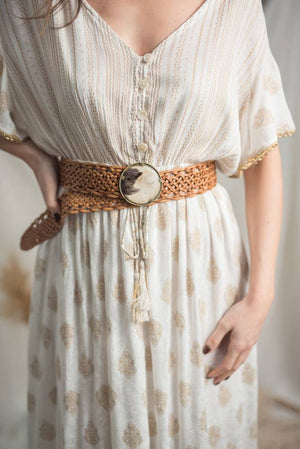 Lula Natura Braided Brown Leather Belt